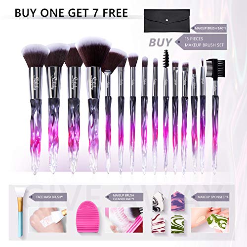 Subsky Makeup Brushes 22Pcs Sparkling Crystal Style Makeup Brushes Set with M...