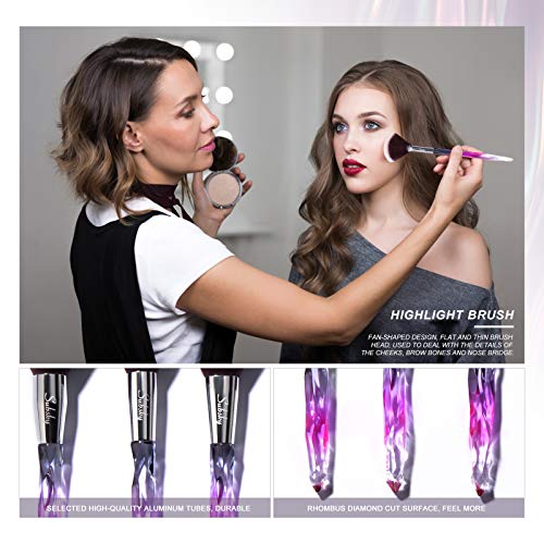 Subsky Makeup Brushes 22Pcs Sparkling Crystal Style Makeup Brushes Set with M...