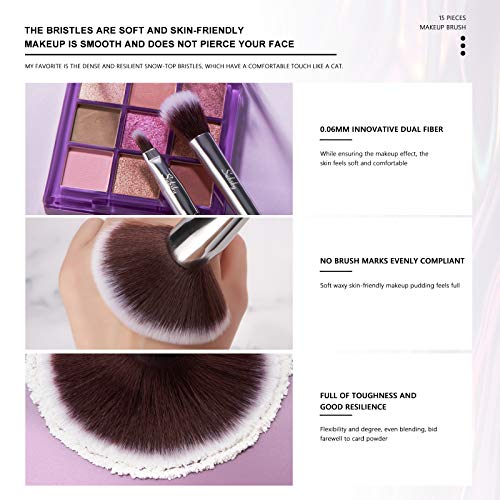 Subsky Makeup Brushes 22Pcs Sparkling Crystal Style Makeup Brushes Set with M...