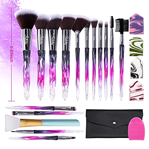 Subsky Makeup Brushes 22Pcs Sparkling Crystal Style Makeup Brushes Set with M...