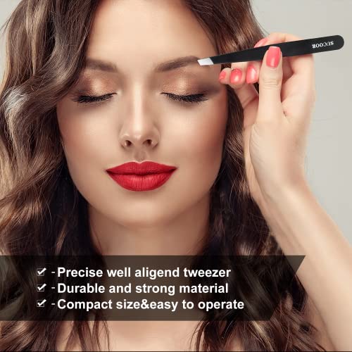 SUCOOR Tweezers,Professional Slant Tip Stainless Steel Eyebrow Tweezers,Great...