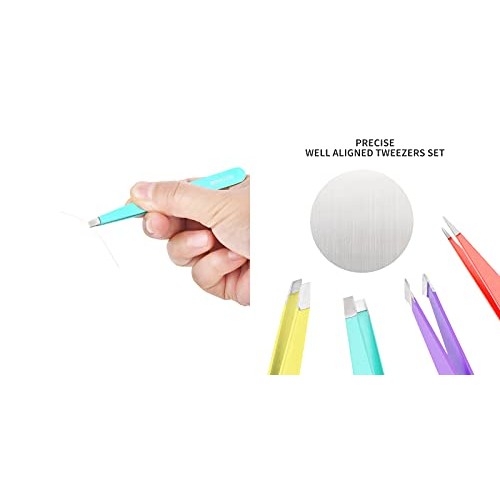 Tweezers Set - SUCOOR Professional Stainless Steel Tweezers, Best Precision T...