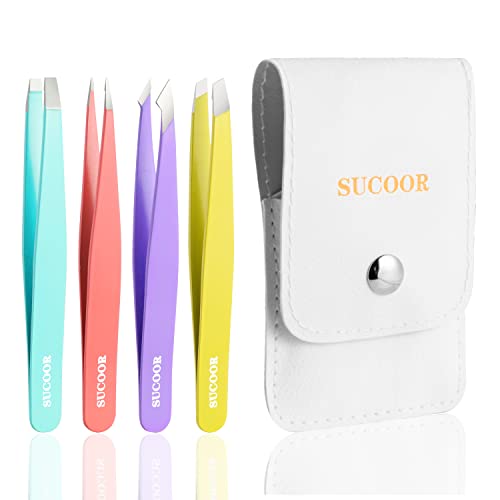 Tweezers Set - SUCOOR Professional Stainless Steel Tweezers, Best Precision T...