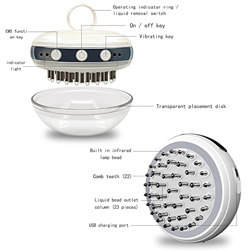 Electric Scalp Massage Comb , Cordless Scalp Hair Massager, Portable Handheld...