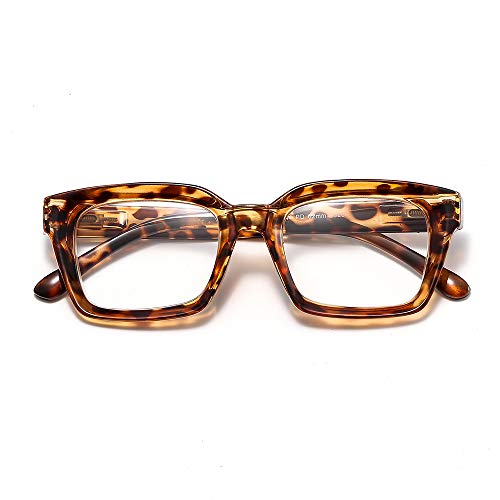 Suertree 4 pack Reading Glasses For Women, Oversized Square Eyewear Frame, Ey...