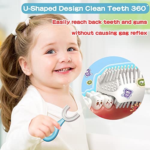 U-Shaped Toothbrush Kids 2 PCS - Toddler Toothbrush with Food Grade Soft Sili...
