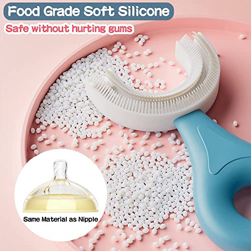 U-Shaped Toothbrush Kids 2 PCS - Toddler Toothbrush with Food Grade Soft Sili...