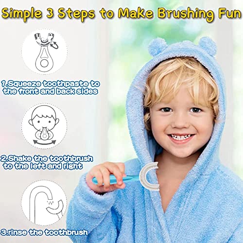 U-Shaped Toothbrush Kids 2 PCS - Toddler Toothbrush with Food Grade Soft Sili...
