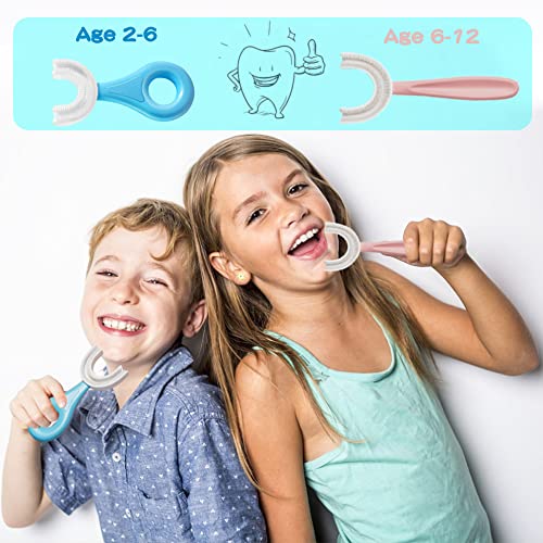 U-Shaped Toothbrush Kids 2 PCS - Toddler Toothbrush with Food Grade Soft Sili...