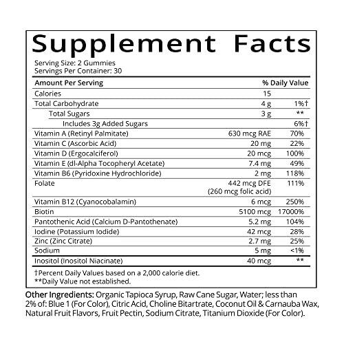 SugarBear Hair Vitamins, Vegan Gummy Hair Vitamins with Biotin, Vitamin D, Vi...