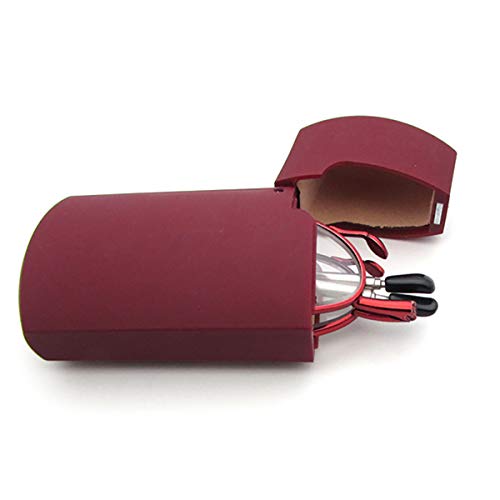 Portable Mini Reading Glasses 2 Pair Black and Red Readers For Men Women Comp...