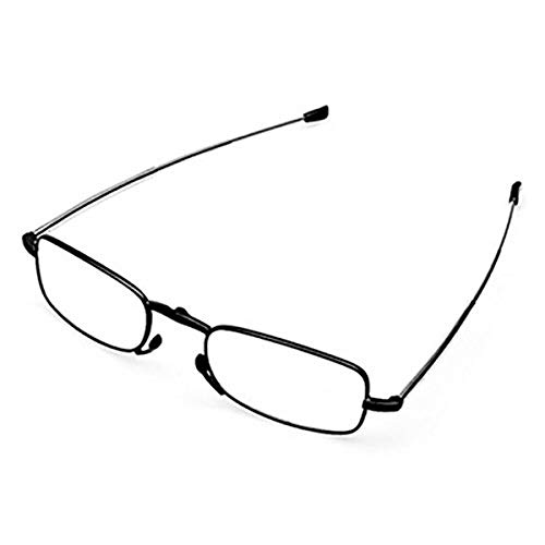 Portable Mini Reading Glasses 2 Pair Black and Red Readers For Men Women Comp...