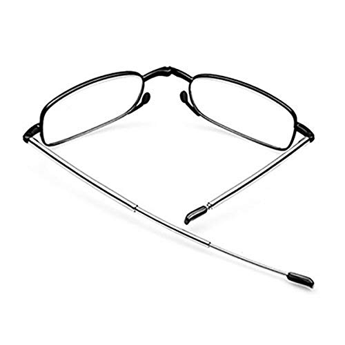Portable Mini Reading Glasses 2 Pair Black and Red Readers For Men Women Comp...