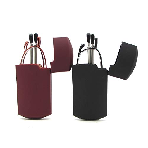 Portable Mini Reading Glasses 2 Pair Black and Red Readers For Men Women Comp...