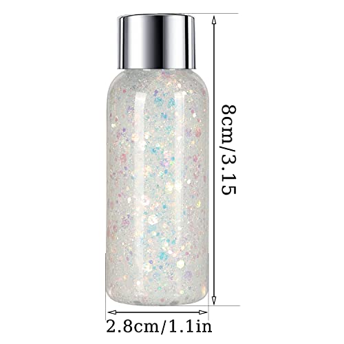 Mermaid Sequins Body Glitter Gel Set of 2 Bottle,Face Glitter Sequins Chunky,...