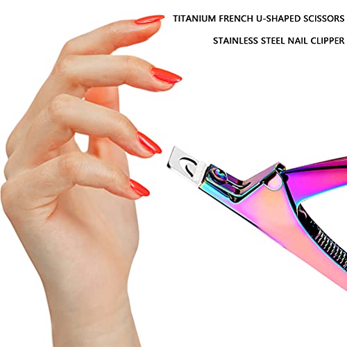 Professional Acrylic False Nail Clippers for Acrylic Nails, Rainbow Nail Tip ...