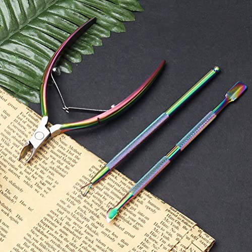 SUMAJU Cuticle Clipper with Cuticle Pusher, Professional Cuticle Pusher Stain...