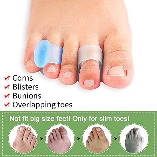 Pinky Toe Separators for Overlapping Toes, 16 Pieces Silicone Bunion Correcto...