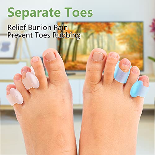 Pinky Toe Separators for Overlapping Toes, 16 Pieces Silicone Bunion Correcto...