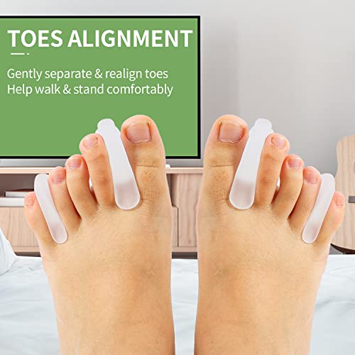 Toe Separators for Overlapping Toes, 12Pieces Silicone Toe Corrector for Wome...