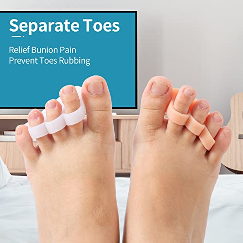 Toe Separators for Overlapping Toes, 6Pieces Silicone Toe Corrector Dividers ...