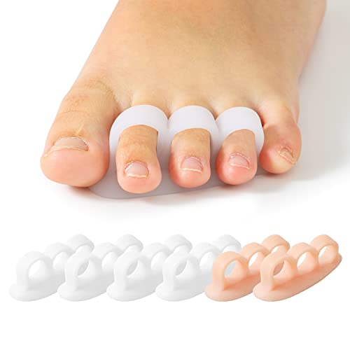 Toe Separators for Overlapping Toes, 6Pieces Silicone Toe Corrector Dividers ...