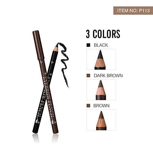 SUMEITANG 3 Colors Eyebrow Pencil Eyeliner Set, Waterproof Eye Brow Pencil, E...