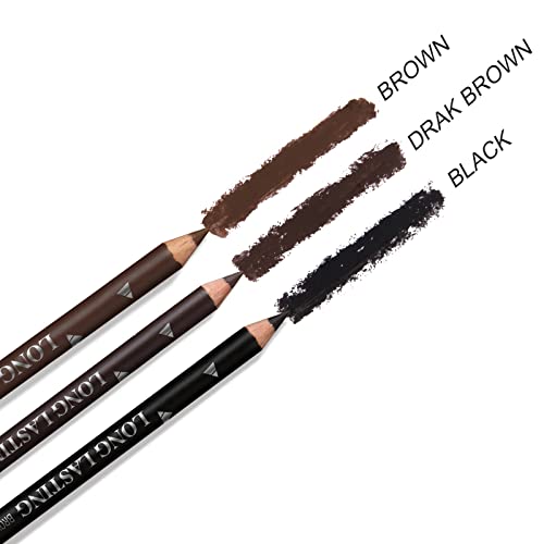 SUMEITANG 3 Colors Eyebrow Pencil Eyeliner Set, Waterproof Eye Brow Pencil, E...