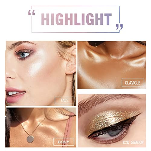 SUMEITANG 8 Colors Pearlescent Highlighter Makeup Palettes, Diamond Glitter S...