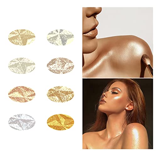 SUMEITANG 8 Colors Pearlescent Highlighter Makeup Palettes, Diamond Glitter S...