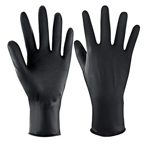 SUMERSHA 10 Pairs Hair Dye Gloves Black Waterproof Anti-Skid Rubber Hair Colo...