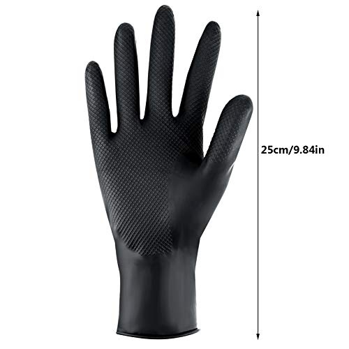 SUMERSHA 10 Pairs Hair Dye Gloves Black Waterproof Anti-Skid Rubber Hair Colo...