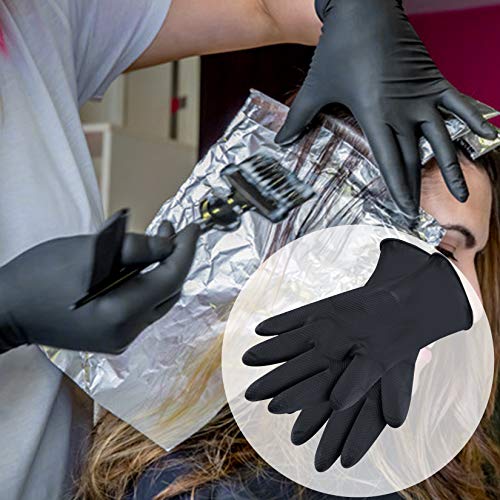 SUMERSHA 10 Pairs Hair Dye Gloves Black Waterproof Anti-Skid Rubber Hair Colo...