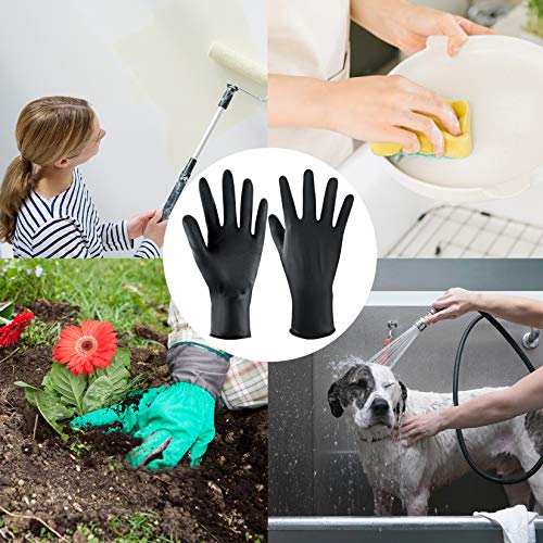 SUMERSHA 10 Pairs Hair Dye Gloves Black Waterproof Anti-Skid Rubber Hair Colo...
