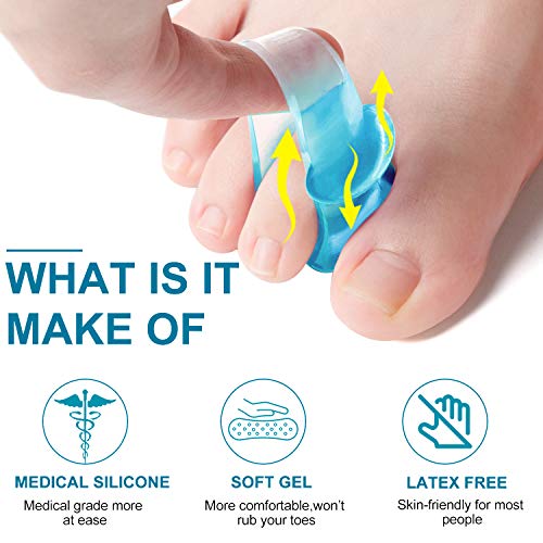 Sumifun 12 Pack Gel Toe Separators, Medium Size Toe Spacer and Bunion Correct...