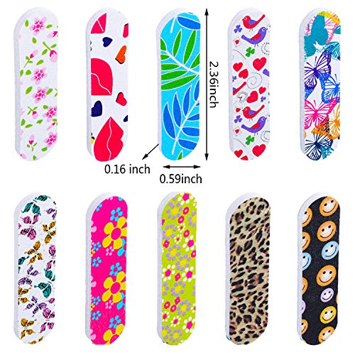 100 Pack Nail Files Double Sided Emery Boards Manicure Tools (Stylish Style)