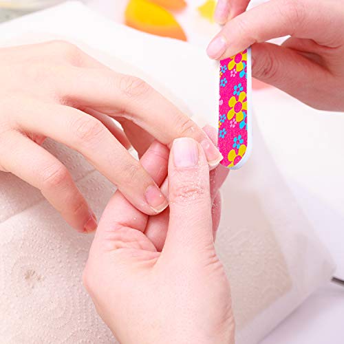 100 Pack Nail Files Double Sided Emery Boards Manicure Tools (Stylish Style)