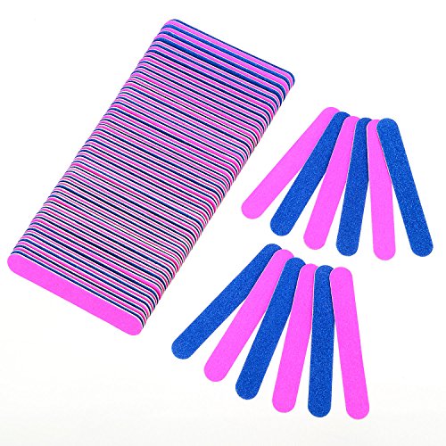 100 Pieces Emery Boards for Nails Disposable Nail Files Double Sided Manicure...