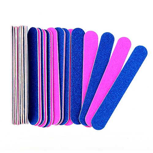 100 Pieces Emery Boards for Nails Disposable Nail Files Double Sided Manicure...