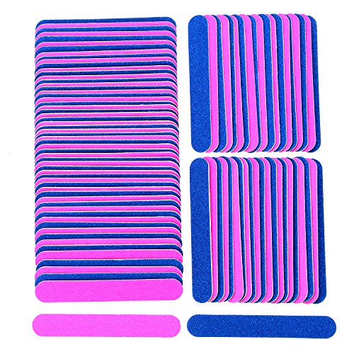 100 Pieces Emery Boards for Nails Disposable Nail Files Double Sided Manicure...