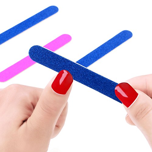 100 Pieces Emery Boards for Nails Disposable Nail Files Double Sided Manicure...