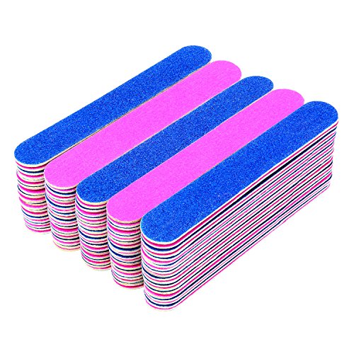 100 Pieces Emery Boards for Nails Disposable Nail Files Double Sided Manicure...