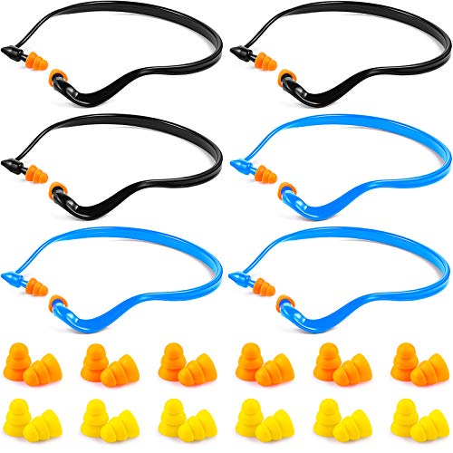 6 Pairs Banded Ear Plugs Band Earplugs Silicone Banded Hearing Protection and...