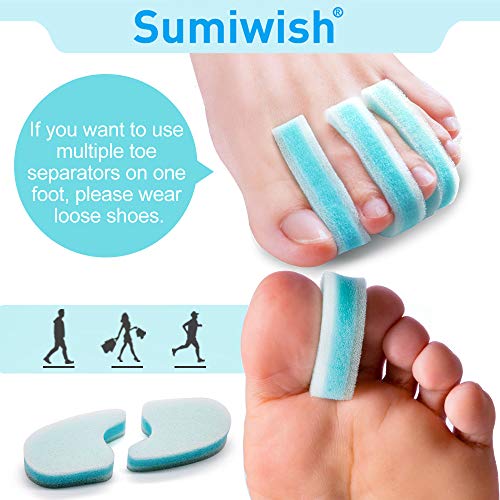 Sumiwish Foam Toe Separators, Breathable Toe Spacers, Reduce Friction and Rel...
