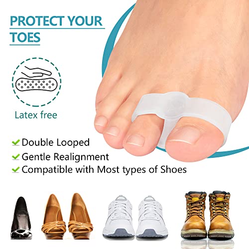 Sumiwish Gel Toe Corrector, 12 PCS Gel Toe Separators, Toe Spacer with 2 Loop...