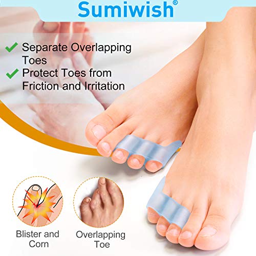 Sumiwish Pinky Toe Separator & Protectors, 10 Packs of Gel Toe Protectors for...