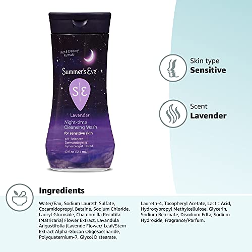 Summer's Eve Cleansing Wash | Lavender | 12 Ounce | Pack of 1 | pH-Balanced, ...