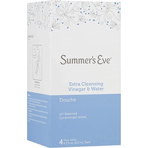 Summer's Eve Douche, Extra Cleansing Vinegar and Water, 4-Units, 4.5 Ounce Ea...