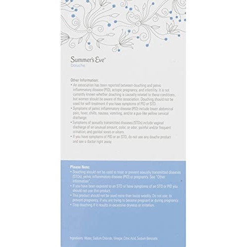 Summer's Eve Douche, Extra Cleansing Vinegar and Water, 4-Units, 4.5 Ounce Ea...