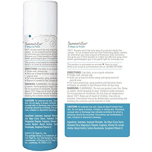 SUMMER'S EVE Feminine Deodorant Spray-Baby Powder-2 oz, 2 pk